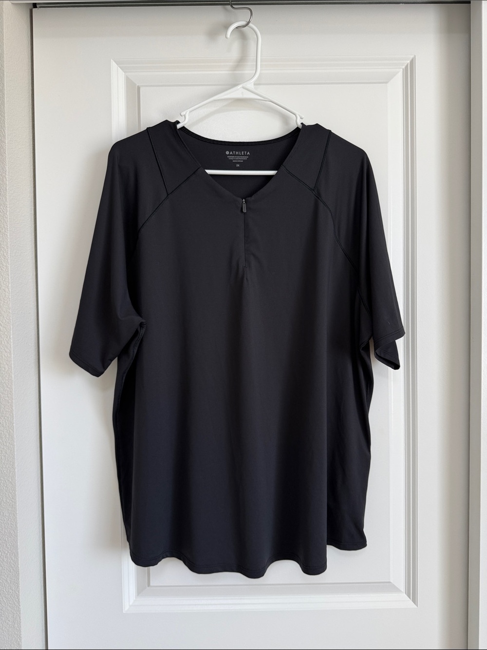 Athleta Black Sweatshirt Zip Athletic Tee Womens 2X